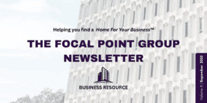The Focal Point Group newsletter cover with building background.