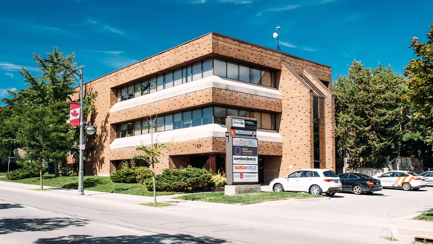 Brick office building with