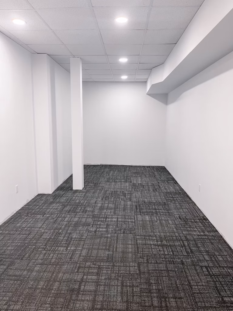 Empty basement room with