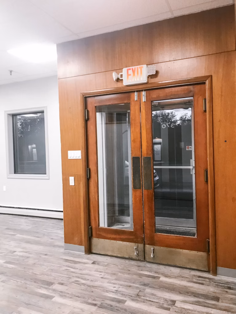 Wooden double doors