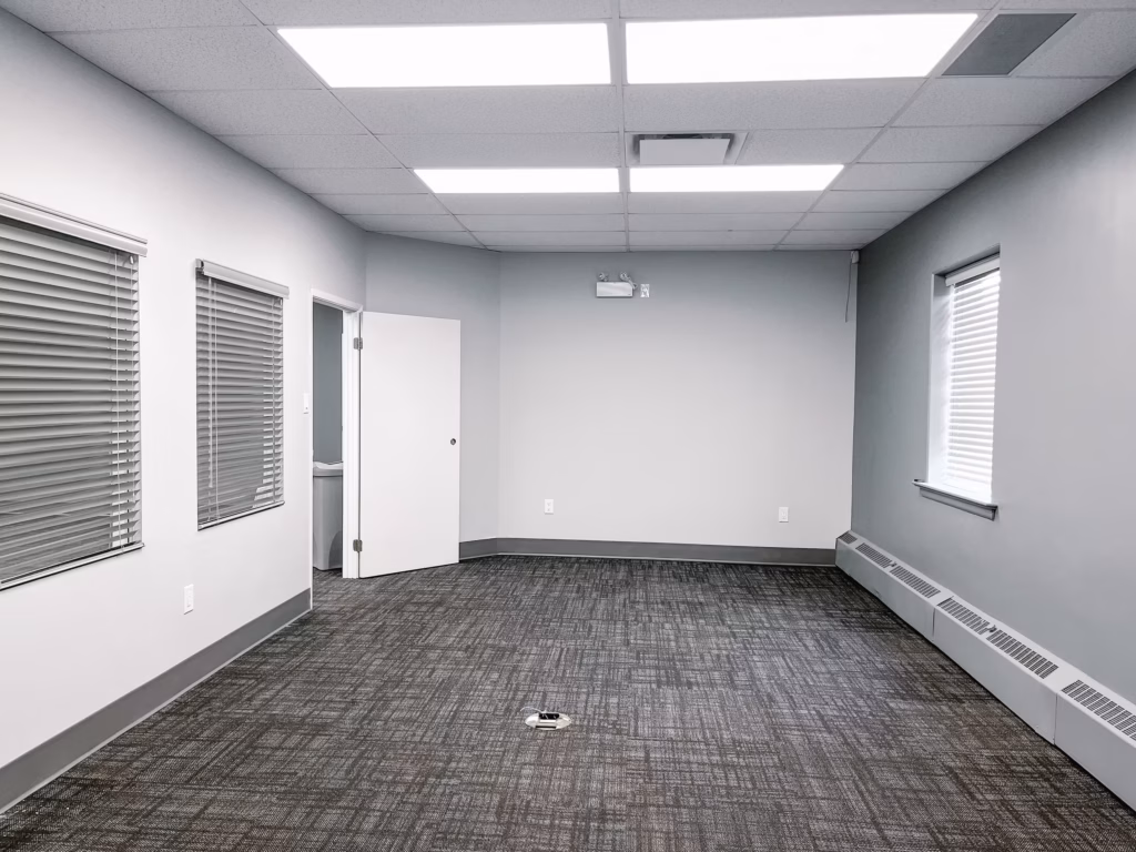 Empty office with gray