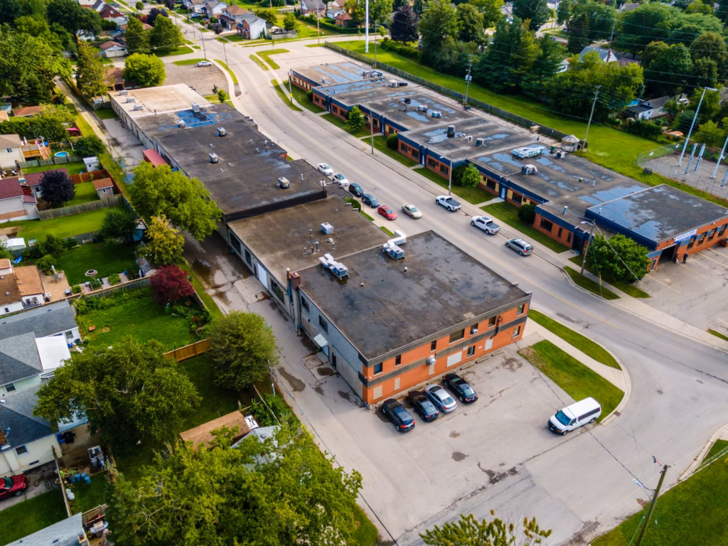 Aerial view of commercial