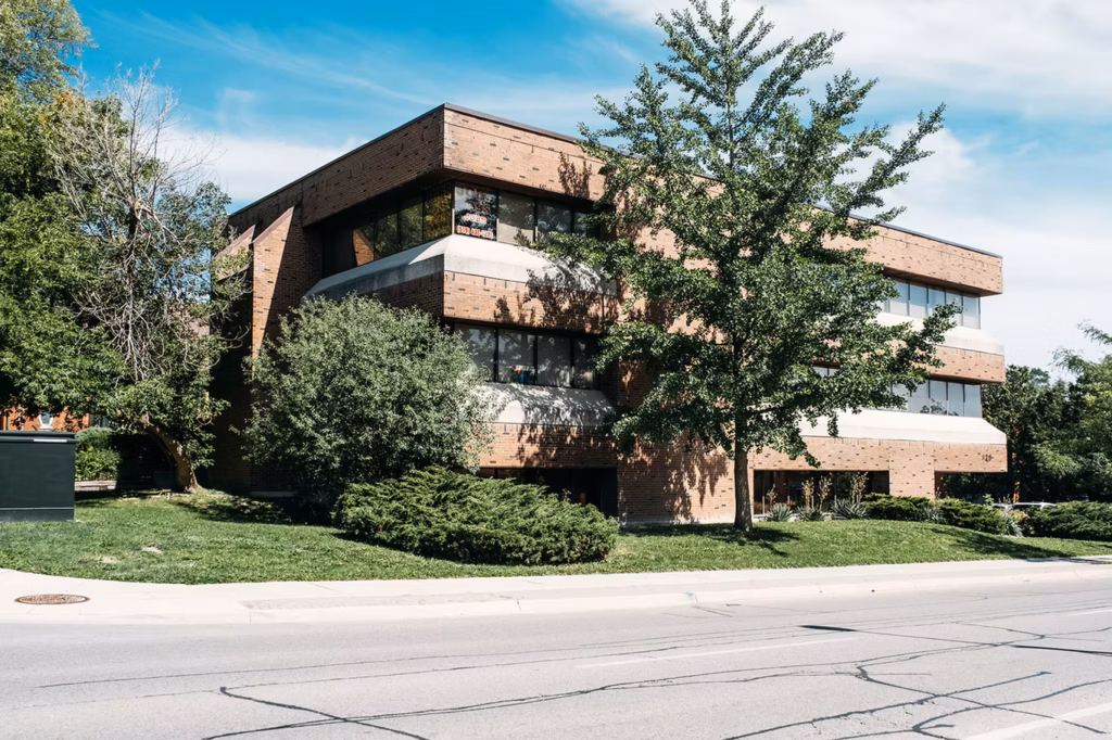 Brick office building with